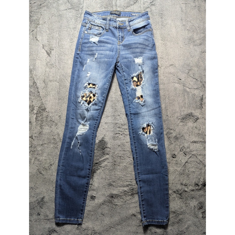Judy Blue Skinny Fit Distressed Jeans Women's Size 1/25 Dark Wash
